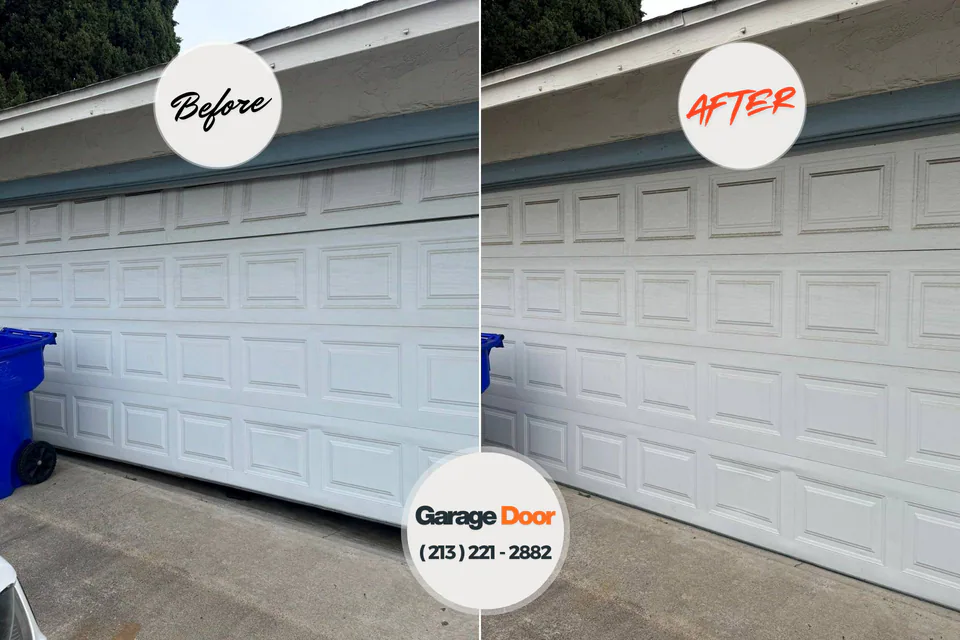 Before and after: garage door repair Scappoose, OR